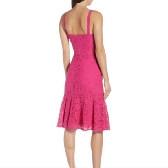 Chelsea28 magenta lace v neck fit and flare midi dress size 2 - Picture 5 of 12